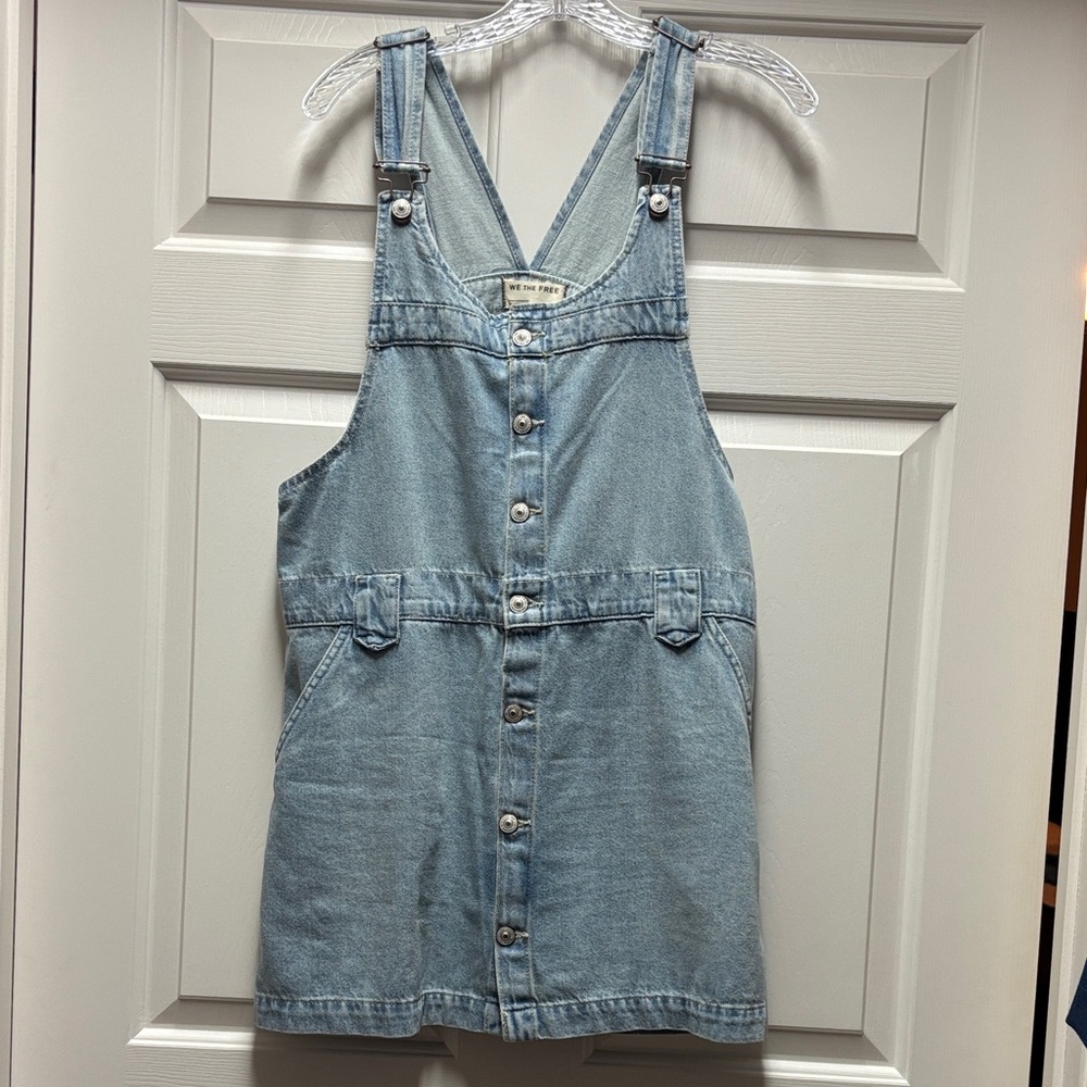 We The Free Blue Denim Midi Dress
